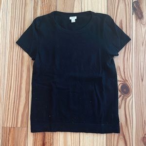 J Crew Black Short Sleeve Sweater